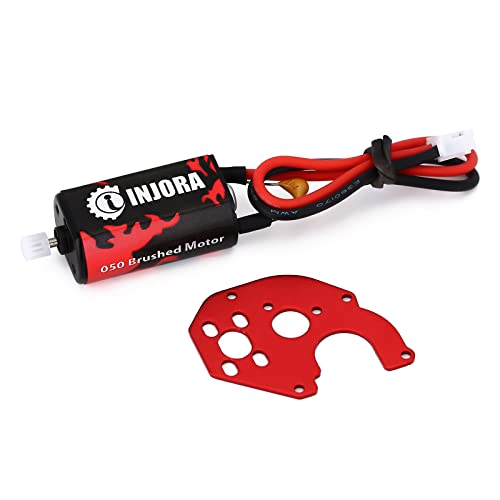 INJORA RC Car Motor 050 66T Brushed Motor für 1/24 RC Crawler Axial SCX24 AX24 AXI00002 AXI00001 AXI90081 AXI00004 Upgrade Parts (mit Metallhalterung) von INJORA