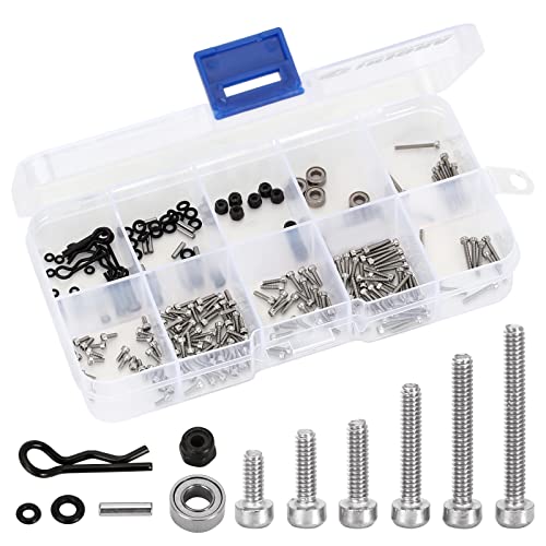 INJORA RC Schrauben Kit Edelstahl Screws Set mit Box für 1/18 1/24 RC Crawler Car Axial SCX24 C10 Deadbolt JLU Gladiator Bronco von INJORA