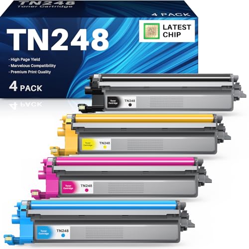 TN248CMYK Toner TN248 Kompatibel für Brother TN248 Toner für Brother MFC-L3760CDW DCP-L3520CDWE DCP-L3520CDW DCP-L3560CDW MFC-L8390CDW MFC-L3740CDWE MFC-L3740CDW, TN-248C TN-248M TN-248Y TN-248BK von INK4U