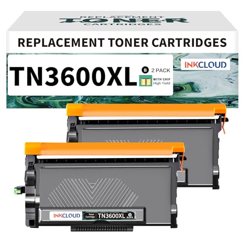 INKCLOUD TN3600XL Toner Mit Chip Ersatz für Brother TN-3600 TN3600XL Toner für Brother MFC-L5710DW MFC-L5710DN MFC-L6710DW MFC-L6910DN HL-L5210DN DCP-L5510DW (2 Scharwz) von INKCLOUD