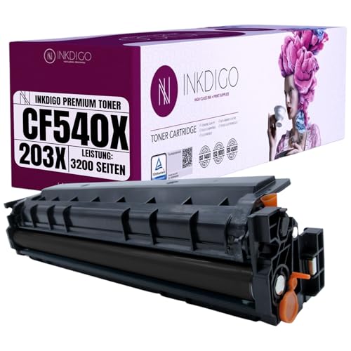 203X CF540X XL - Premium TÜV Toner Kompatibel für drucker HP Color Laserjet Pro M254dnw M254dw M254nw MFP M280nw M281fdn M281fdw M281fw von INKDIGO