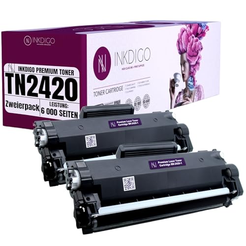 2X TN-2420 TN2420 XL - Premium TÜV Toner Set für den Laserdrucker Brother DCP L2530DW L2510D L2550DN HL L2310D L2350DW L2370DN L2375DW MFC L2710DW L2710DN L2750DW von INKDIGO