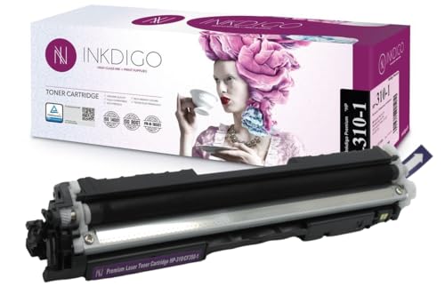 CE310A XL - Premium TÜV Toner Schwarz Kompatibel für CE310 / 126A MIT CHIP für HP Color Laserjet Pro CP 1021 1022 1023 1025 1026 1027 1028 MFP M 175 M 275 von INKDIGO