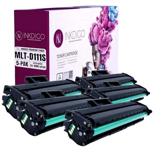 MLT D111S 5er-Pack - Premium TÜV Toner Schwarz Kompatibel für Samsung 111S für M2020 M2021 M2021W M2022 M2022W M2026 M2026W M2070 M2070F M2070FW M2070W M2071FH M2078 SL-M2022 SL-M2022W 5er-Pack von INKDIGO