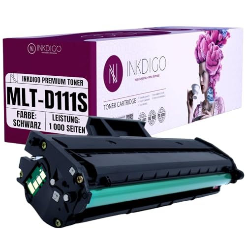 MLT D111S - Premium TÜV Toner Schwarz Kompatibel für Samsung 111S für M2020 M2021 M2021W M2022 M2022W M2026 M2026W M2070 M2070F M2070FW M2070W M2071FH M2078 SL-M2022 SL-M2022W von INKDIGO