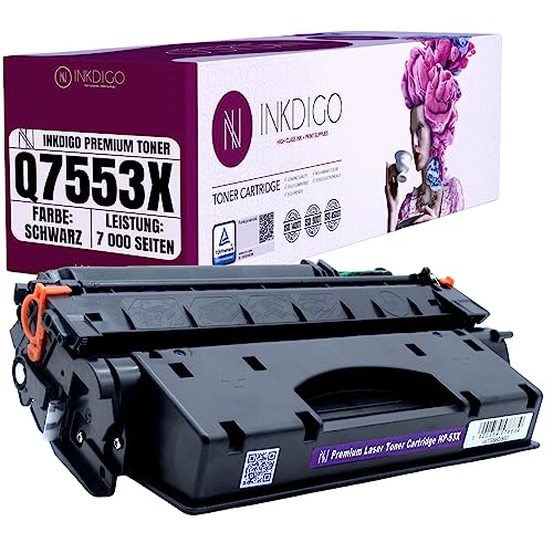 Q7553X XL 7000 Seiten - Premium TÜV Toner Schwarz Kompatibel für drucker HP Laserjet P2015 P2015d P2015dn P2015x M2727nf M2727nfs von INKDIGO