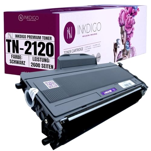 TN2120 XL - Premium TÜV Toner Schwarz Kompatibel für drucker Brother DCP-7030 Toner für Brother HL-2140 Toner DCP-7040 MFC-7320 von INKDIGO