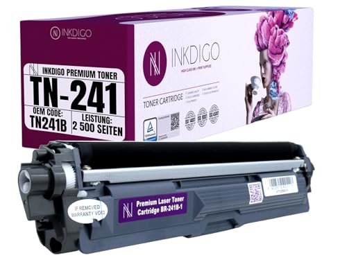TN241 TN-241 XL - Premium TÜV Toner Schwarz Kompatibel für Brother DCP 9015 9017 9020 9022 CDW HL 3140 3142 3150 3150 3152 3170 3172 CDW MFC 9130 9140 9142 9330 9332 9335 9340 9342 CDW von INKDIGO