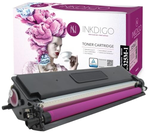 TN325 TN-325 XL - Premium TÜV Toner Magenta Kompatibel Brother DCP 9055CDN 9270CDN HL 4140CN 4150CDN 4570CDW 4570CDWT MFC 9460CDN 9465CDN 9560CDW 9970CDW von INKDIGO