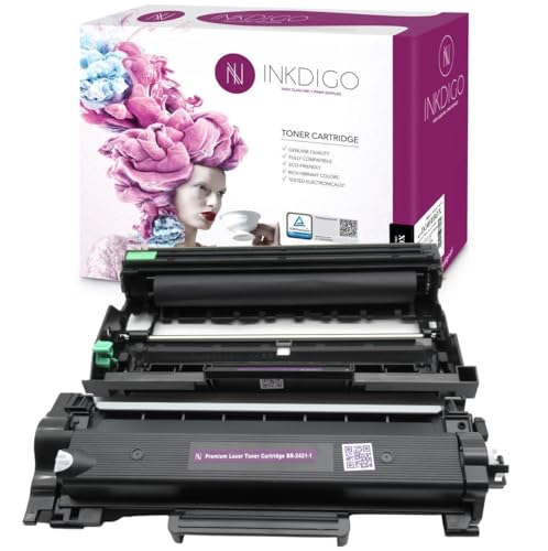 Toner Premium TÜV Schwarz TN2421 + Trommel DR2401 Kompatibel für Brother DCP-L2512 DCP-L2532DW HL-L2312D HL-L2352DW HL-L2372DN MFC-L2712DN MFC-L2732DW von INKDIGO