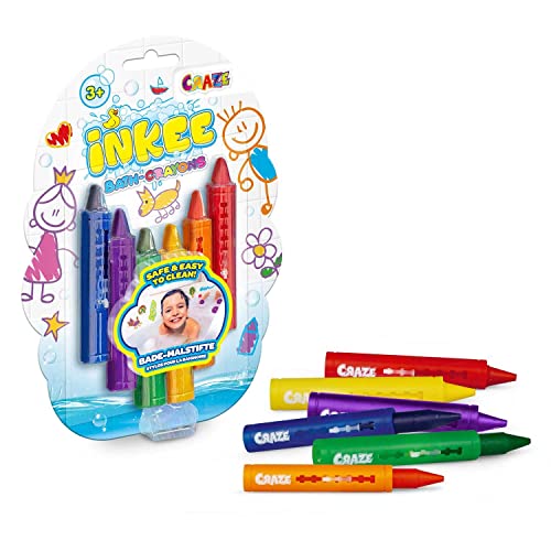 INKEE Bath Crayons | Badewannenstifte für Kinder 6 Stück - Badestifte für Kinder Badewanne, für Keramikoberflächen, leicht zu reinigen, 6 Farben INKEE Bath Crayons | Badewannenstifte für Kinder 6 Stück - Badestifte für Kinder Badewanne, für Keramikoberflächen, leicht zu reinigen, 6 Farben von INKEE