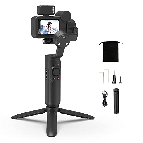 INKEE Falcon Plus Gimbal Stabilisator für GoPro 10/9/8/7/6/5 OSMO Insta360 Action- Kameras 3-Achsen Handheld-Videostabilisator mit Stativ Anti-Shake Kabellose Kontrolle von INKEE