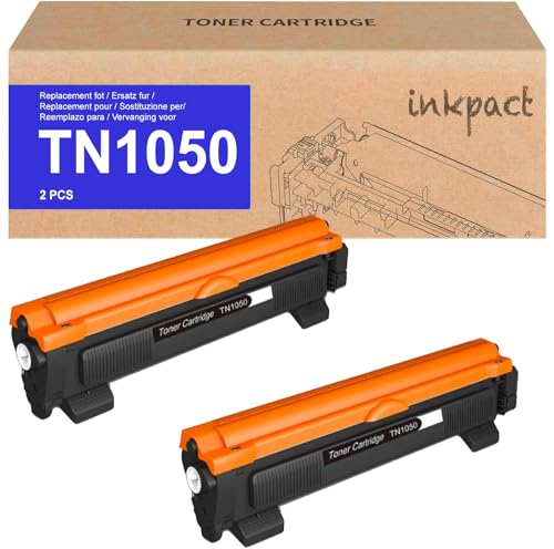 INKPACT Toner mit Chip kompatibel für Brother TN1050 TN-1050 Patronen für DCP-1612W HL-1110 HL-1210W HL-1112 HL-1212W DCP-1510 DCP-1610W MFC-1810 MFC-1910W DCP-1512 (Schwarz, 2-Pack) von INKPACT