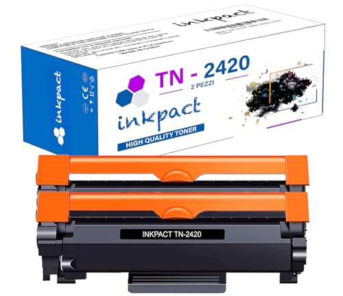 INKPACT Toner mit Chip kompatibel zu Brother TN2420 TN-2420 TN2410 für Brother MFC L2710DW L2710DN L2730DW L2750DW HL-L23210D L2350DW L2370DN L2375DW DCP-L2510D L2530DW 2550DN (2 schwarz) von INKPACT