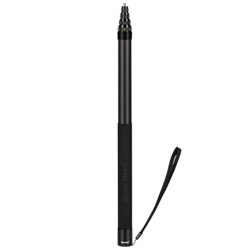 3,0 m verlängerter langer, unsichtbarer Selfie-Stick aus Kohlefaser, kompatibel mit Insta360 x4 Insta 360 x4 x3 x2 x One RS Kameras (schwarz) von INKSOON
