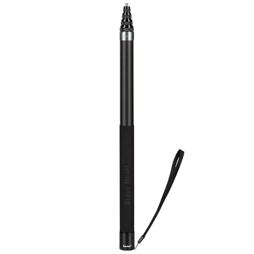 Unsichtbarer Selfie-Stick aus Kohlefaser, 3,0 m verlängert, kompatibel mit Insta360 x4 Insta 360 x4 x3 x2 x Kameras (grau) von INKSOON