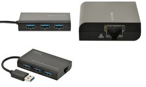 DIGITUS USB 3.0 Hub & Adapter Gigabit LAN, 3-fach, schwarz von INKSTORE