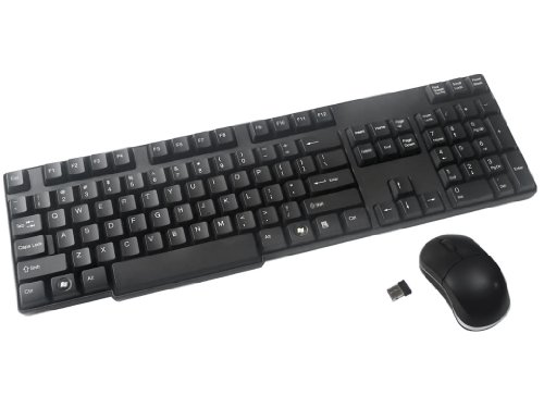 Inland 70119 Wireless Keyboard mit Bluetooth Optical 3-Button Maus 100 DPI Combo (schwarz) von INLAND