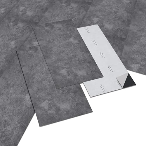 INMOZATA 5,04㎡ PVC Bodenbelag Selbstklebend Click Vinylboden Rutschfest Wasserfest Vinyl Bodenbelag Selbstklebend für Schlafzimmer Küche Wohnzimmer 28 Fliesen, 30cm x 60cm, Dicke 2 mm-Dunkelgrau Beton INMOZATA 5,04㎡ PVC Bodenbelag Selbstklebend Click Vinylboden Rutschfest Wasserfest Vinyl Bodenbelag Selbstklebend für Schlafzimmer Küche Wohnzimmer 28 Fliesen, 30cm x 60cm, Dicke 2 mm-Dunkelgrau Beton von INMOZATA