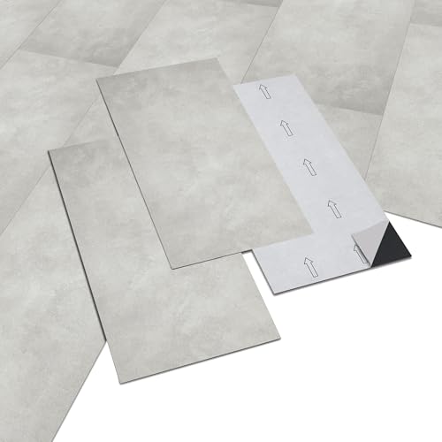 INMOZATA 5,04㎡ PVC Bodenbelag Selbstklebend Click Vinylboden Rutschfest Wasserfest Vinyl Bodenbelag Selbstklebend für Schlafzimmer Küche Wohnzimmer 28 Fliesen, 30cm x 60cm, Dicke 2 mm-Hellgrau Beton INMOZATA 5,04㎡ PVC Bodenbelag Selbstklebend Click Vinylboden Rutschfest Wasserfest Vinyl Bodenbelag Selbstklebend für Schlafzimmer Küche Wohnzimmer 28 Fliesen, 30cm x 60cm, Dicke 2 mm-Hellgrau Beton von INMOZATA