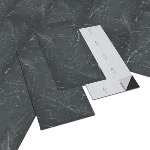 INMOZATA 5,04㎡ PVC Bodenbelag Selbstklebend Click Vinylboden Rutschfest Wasserfest Vinyl Bodenbelag Selbstklebend für Schlafzimmer Küche Wohnzimmer 28 Fliesen, 30cm x 60cm, Dicke 2 mm-Schwarz Marmor INMOZATA 5,04㎡ PVC Bodenbelag Selbstklebend Click Vinylboden Rutschfest Wasserfest Vinyl Bodenbelag Selbstklebend für Schlafzimmer Küche Wohnzimmer 28 Fliesen, 30cm x 60cm, Dicke 2 mm-Schwarz Marmor von INMOZATA