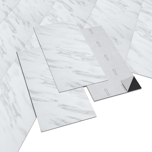 INMOZATA 5,04㎡ PVC Bodenbelag Selbstklebend Click Vinylboden Rutschfest Wasserfest Vinyl Bodenbelag Selbstklebend für Schlafzimmer Küche Wohnzimmer 28 Fliesen, 30cm x 60cm, Dicke 2 mm-Weiß Marmor INMOZATA 5,04㎡ PVC Bodenbelag Selbstklebend Click Vinylboden Rutschfest Wasserfest Vinyl Bodenbelag Selbstklebend für Schlafzimmer Küche Wohnzimmer 28 Fliesen, 30cm x 60cm, Dicke 2 mm-Weiß Marmor von INMOZATA
