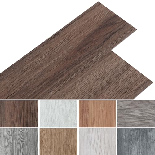 INMOZATA PVC-Bodenbelag 36Stk selbstklebende Vinyl-Bodenbelag wasserdichte Bodenaufkleber für Küche Bad Haus Bodenfliese, 91.5 X 15.2CM, Eiche geräuchert von INMOZATA