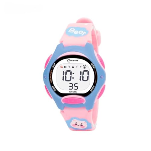 INN Kinderuhr mit Alarm, Stoppuhr und Licht, wasserdicht bis 30 m, flexibles Silikonarmband, für Jungen und Mädchen, Rosa, Modern INN Kinderuhr mit Alarm, Stoppuhr und Licht, wasserdicht bis 30 m, flexibles Silikonarmband, für Jungen und Mädchen, Rosa, Modern von INN