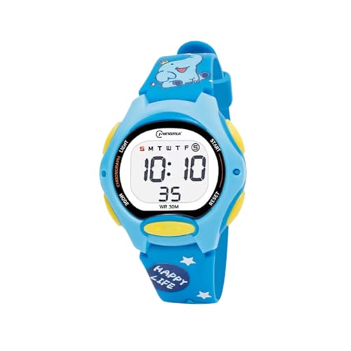 INN Kinderuhr mit Alarm, Stoppuhr und Licht, wasserdicht bis 30 m, flexibles Silikonarmband, für Jungen und Mädchen, blau, Modern INN Kinderuhr mit Alarm, Stoppuhr und Licht, wasserdicht bis 30 m, flexibles Silikonarmband, für Jungen und Mädchen, blau, Modern von INN