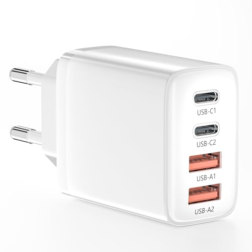 USB C Ladegerät,4 Ports Mehrfach Ladegerät mit USB-C und USB-A,40W Schnellladegerät PD 3.0 Power Adapter USB Netzteil Typ C für iPhone 16 15 14 13 12 11Pro Max SE XS XR 8 7,i Pad,Samsung,Handys Weiß USB C Ladegerät,4 Ports Mehrfach Ladegerät mit USB-C und USB-A,40W Schnellladegerät PD 3.0 Power Adapter USB Netzteil Typ C für iPhone 16 15 14 13 12 11Pro Max SE XS XR 8 7,i Pad,Samsung,Handys Weiß von INNISTO