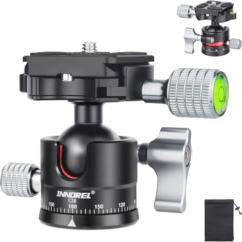 INNOREL C28 Niedrigprofil-Stativ-Kugelkopf Universal 360 Panoramakugelkopf aus Metall für DSLR-Kamera-Stativ Einbeinstativ mit Arca Schweizer Platte 28mm Kugel mit 1/4" bis 3/8" Schraube INNOREL C28 Niedrigprofil-Stativ-Kugelkopf Universal 360 Panoramakugelkopf aus Metall für DSLR-Kamera-Stativ Einbeinstativ mit Arca Schweizer Platte 28mm Kugel mit 1/4" bis 3/8" Schraube von INNOREL