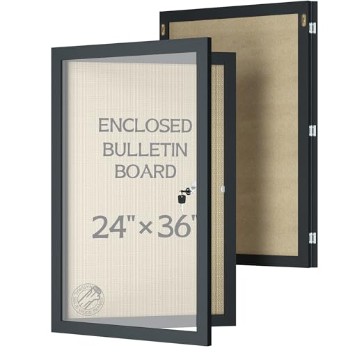 INNOVART Geschlossene Pinnwand, 91,4 x 61 cm, abschließbare Leinen-Pinnwand mit Naturholzrahmen, geschlossene Pinnwand, Wandvitrine mit aufklappbarer Tür, Informationsschrank INNOVART Geschlossene Pinnwand, 91,4 x 61 cm, abschließbare Leinen-Pinnwand mit Naturholzrahmen, geschlossene Pinnwand, Wandvitrine mit aufklappbarer Tür, Informationsschrank von INNOVART