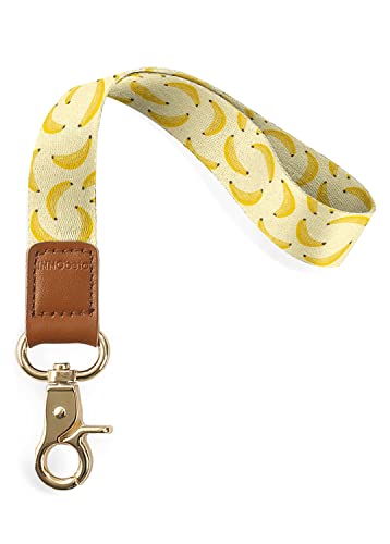 INNObeta Schlüsselband, Fashion Wristlet Umhängeband mit Metall Ring und Hohe Qualität Leder, Ideal für Handy, Schlüssel,Zweiseitiger Druck in Voller Farbe- Banane von INNObeta
