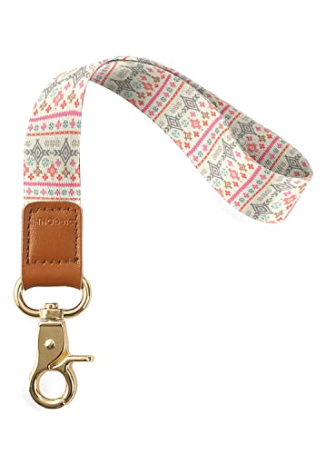INNObeta Schlüsselband, Fashion Wristlet Umhängeband mit Metall Ring und Hohe Qualität Leder, Ideal für Handy, Schlüssel,Zweiseitiger Druck in Voller Farbe- Böhmisches Beige von INNObeta