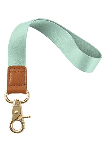 INNObeta Schlüsselband, Fashion Wristlet Umhängeband mit Metall Ring und Hohe Qualität Leder, Ideal für Handy, Schlüssel,Zweiseitiger Druck in Voller Farbe- Minzgrün von INNObeta