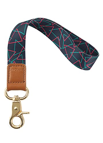 INNObeta Schlüsselband, Fashion Wristlet Umhängeband mit Metall Ring und Hohe Qualität Leder, Ideal für Handy, Schlüssel,Zweiseitiger Druck in Voller Farbe- Rote und grüne Dreiecke von INNObeta
