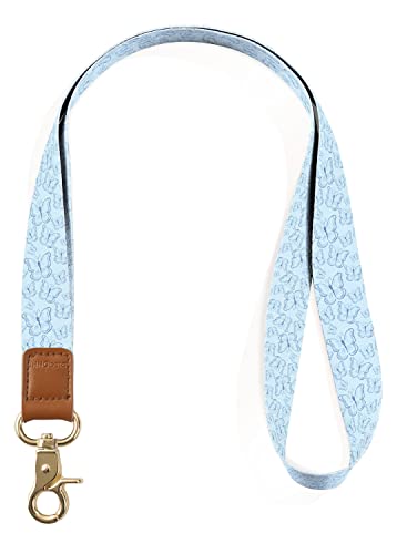 INNObeta Schlüsselband, Umhängeband mit Metallring und Hohe Qualität Leder, Ideal für Handy, Schlüssel, Zweiseitiger Druck in Voller Farbe- Schmetterling von INNObeta