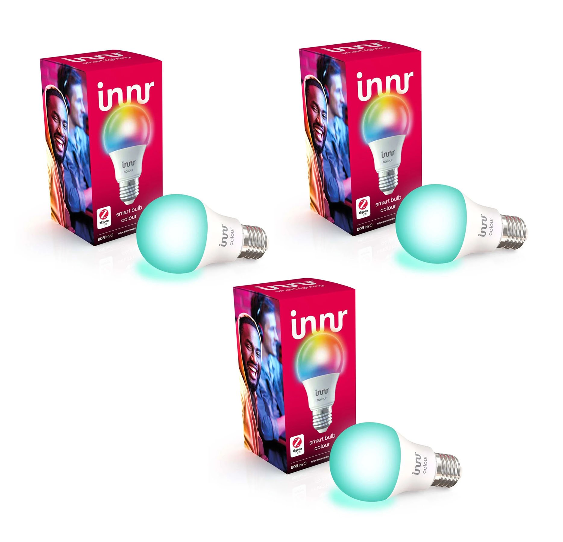 INNR - 3x Smarte Glühbirnen - E27 Farbe-1-Packung - Bundle von INNR