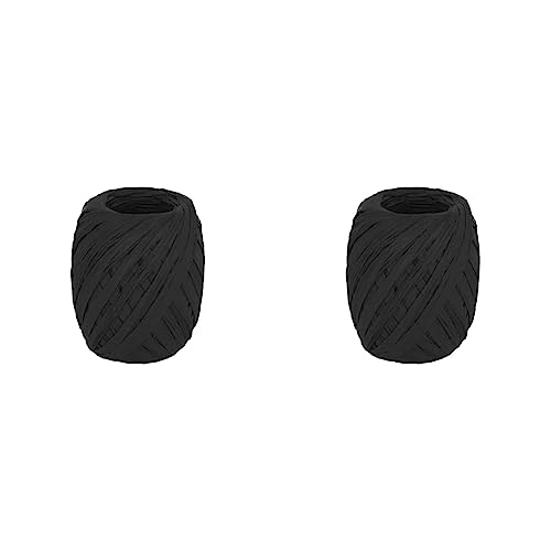 INNSPIRO Papierbast, schwarz, 4 mm x 30 m (Packung mit 2) von INNSPIRO