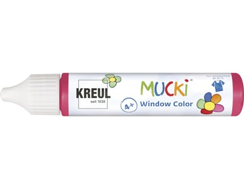 Kreul 24407 - Mucki Window Color, pink, 29 ml Pen, Fenstermalfarbe auf Wasserbasis, parabenfrei, glutenfrei, laktosefrei, vegan, leicht vermalbar, auswaschbar von INNSPIRO