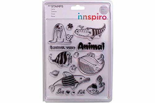 Set Acryl-Stempel, Meerestiere und Fische 14 x 18 cm. von INNSPIRO