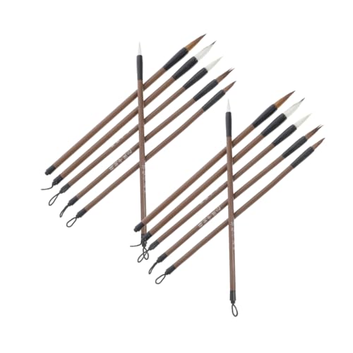 INOOMP 12-Teiliges Set Zeichnenpinsel Tintenpinsel schreiben Holzpinsel für Kalligraphie Chinesischer Kalligraphie-Zeichenstift Kalligraphie Pen Plastik Light Brown INOOMP 12-Teiliges Set Zeichnenpinsel Tintenpinsel schreiben Holzpinsel für Kalligraphie Chinesischer Kalligraphie-Zeichenstift Kalligraphie Pen Plastik Light Brown von INOOMP