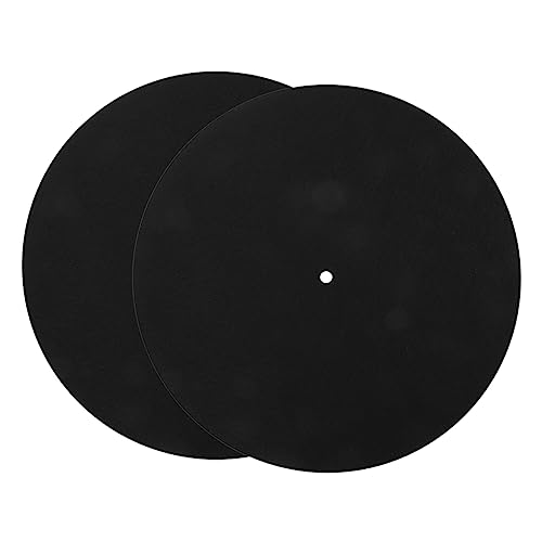 INOOMP 2Stücke Vinyl Matte Schock Filz Pad für Schallplatten Langlebige und Rutschfeste Auflage Schützt vor Kratzern und Vibrationen von INOOMP