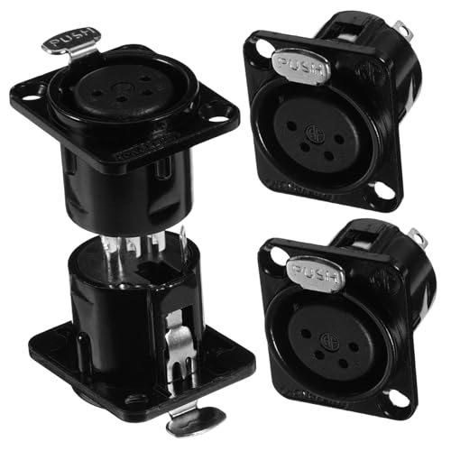 INOOMP 4 Stück Metallkartendrossel Mikrofon Zu Männlich Montieren Adapter Steckdose Audio-lautsprecher-panel-halterung Xlr-panel- Black Vernickelter Kupferkern INOOMP 4 Stück Metallkartendrossel Mikrofon Zu Männlich Montieren Adapter Steckdose Audio-lautsprecher-panel-halterung Xlr-panel- Black Vernickelter Kupferkern von INOOMP