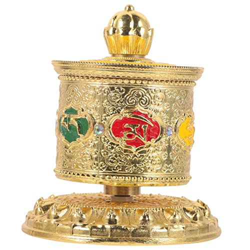 INOOMP Fingerverdrehung Warp -trommel Meditation Hände Sakral Werkzeug Gebetsmühle Für Den Haushalt Gebetsmühlenschmuck Gebetsmühle Tibet Messing Golden von INOOMP