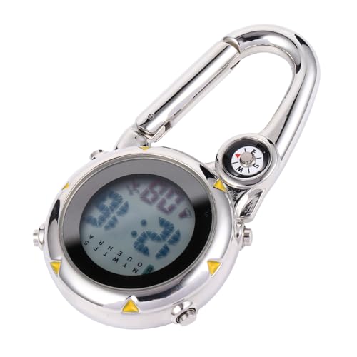 INOOMP Haken aus Edelstahl spangenuhr outdoor Uhr digitale Taschenuhr für Taschenuhr digital Kompass Digitaluhr Clip ansehen Clip-Uhr Gehäuse Material: Zink Material von INOOMP