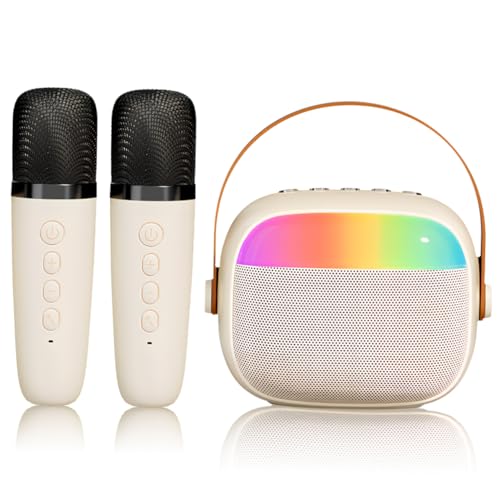 Mikrofon-Set Tragbare Mini-Karaokemaschine tragbare Karaoke -Maschine mit Mikrofon Karaoke -Maschine für tragbar Karaoke-Lautsprecher Karaoke-Maschine mit Mikrofon Abs Beige von INOOMP