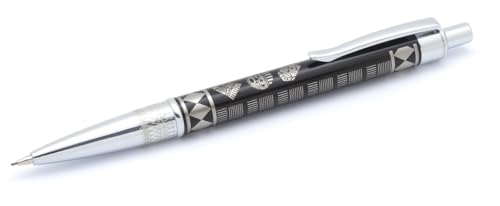 inoxcrom: Druckbleistift BEAT MAASAI Schwarz | Gehäuse aus schwarz lackiertem Metall mit Chrom-Finish | Geschenkbox | Lasergravur von inoxcrom: