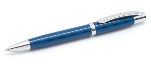 inoxcrom: Kugelschreiber ARC Royale aus Metall | blau lackiert mit Chrom-Finish | Laser-strukturierte Lasergravur Royale | Geschenkverpackung | Drehmechanismus von inoxcrom: