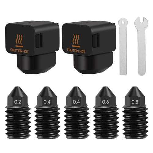Gehärteter Stahl A1/A1 Mini Düse für Bambulab A1/A1 Mini 0.2MM/ 0.4MM/ 0.6MM/ 0.8MM High Flow Verschleißfeste Düsen Mit Schraubenschlüssel Werkzeug Hotend Drucker Kopf Extruder für Bambu L von INQUIRLLY